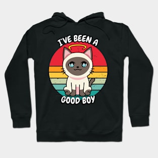 Cute siamese cat is a good boy Hoodie